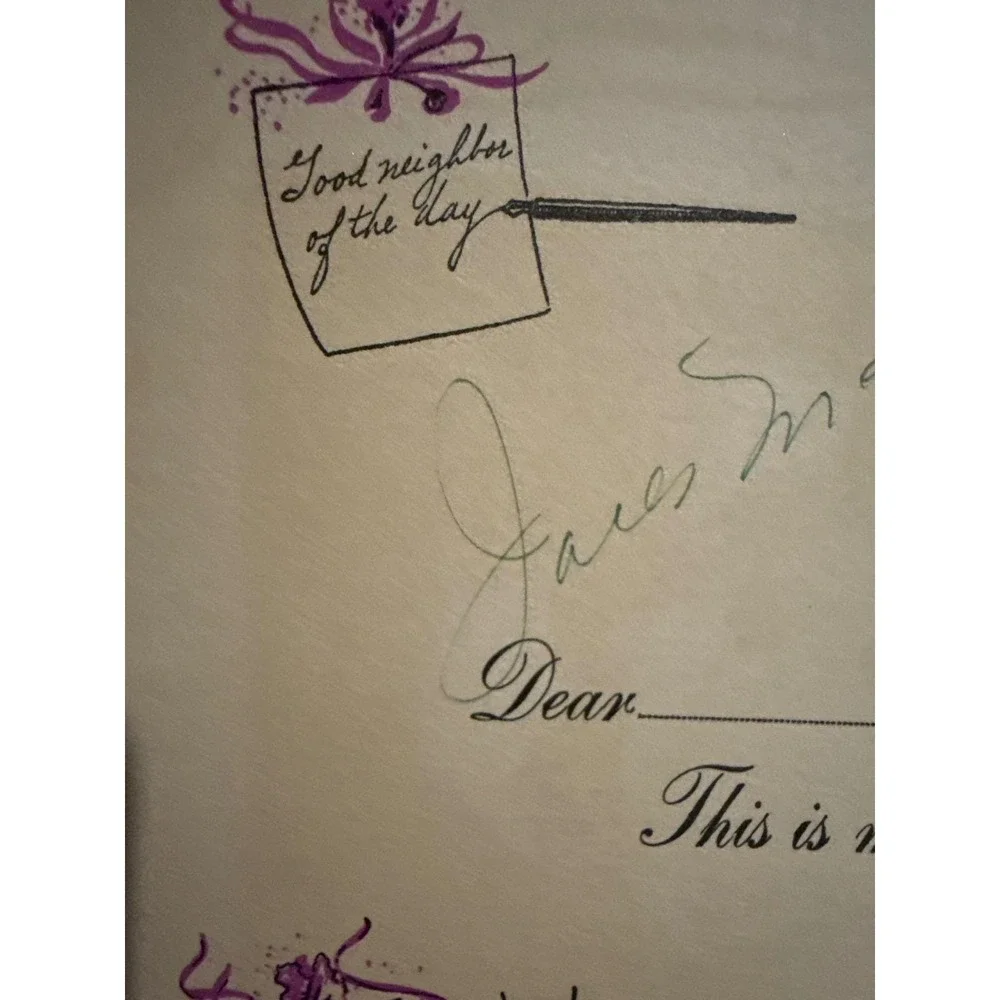 Breakfast in Hollywood Souvenir‎ Oversized Postcard Autograph Jack McElroy 1940s